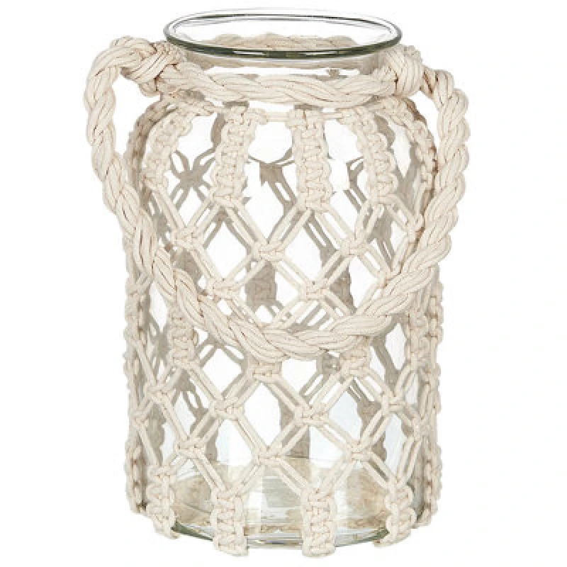 Image of Beliani Lantern Jalebi Fabric 31cm Off-White