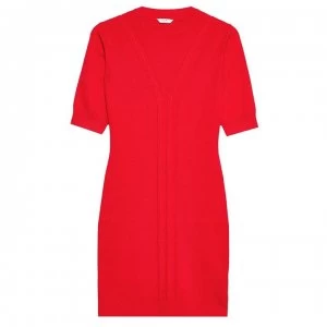 image of Jack Wills Oakworth Travelling Cable Dress - Bright Red