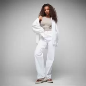 Image of Missguided Premium High Waisted Parallel Jeans - White