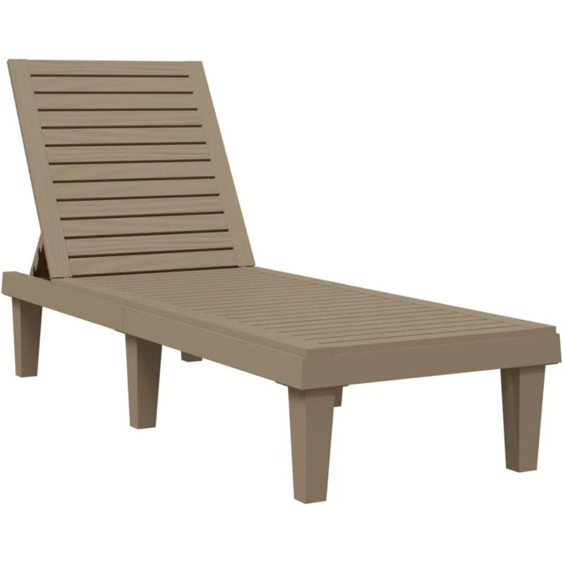 Image of VIDAXL Sun Lounger Light Brown 155x58x83cm Polypropylene Vidaxl 8720845789428