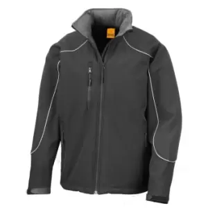 Image of Result Mens Ice Fell Hooded Softshell Breathable Waterproof Jacket (345 GSM) (2XL) (Black)
