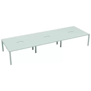 image of Jemini 6 Person Bench Desk 4200x1600x730mm White/White KF809173