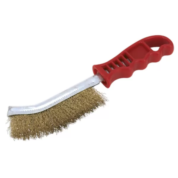 image of Sealey WB05/R Wire Brush Brassed Steel Plastic Handle