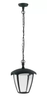 Image of LADY Outdoor LED Pendant Ceiling Light Black, IP44 800lm 4000K 17cm