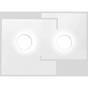 image of SQUARE white ceiling light with 2 bulbs