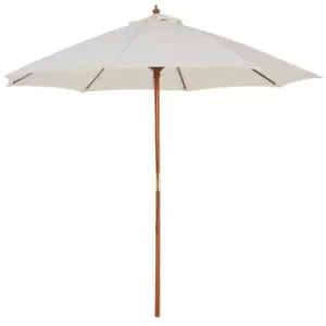 image of Outsunny 2.5M Wooden Garden Parasol Outdoor Umbrella Canopy With Vent - Off-white