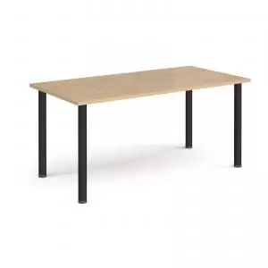 Image of Semi circular Black radial leg meeting table 1600mm x 800mm - kendal