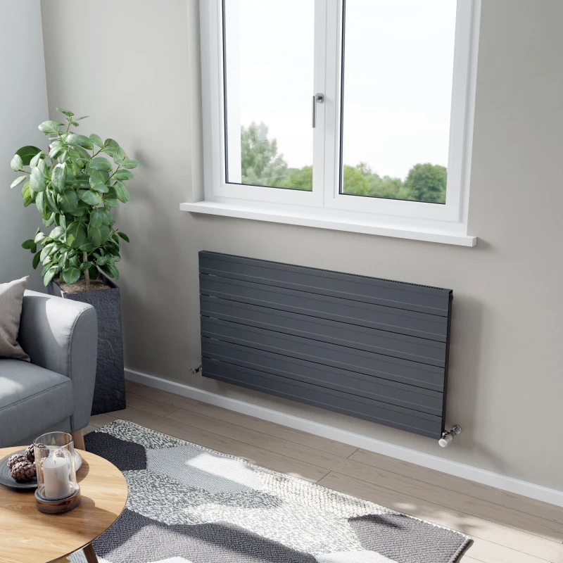 Image of Agadon Rome Designer Aluminium Radiator in Dark Grey Size: 603mm x 800mm Dark Grey Unisex 603mm x 800mm