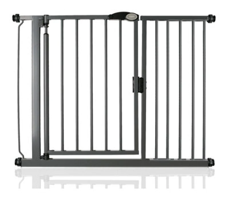 Image of Bettacare Auto Close Pet Gate, 111Cm - 118Cm, Slate Grey, Pressure Fit Stair Gate For Dog & Puppy