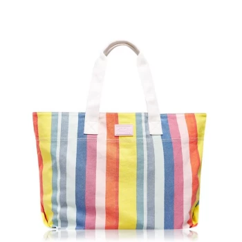 image of Jack Wills Fareham Beach Tote Bag - Multi Stripe