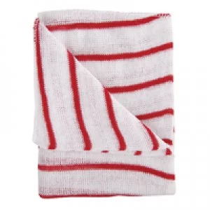 image of Contico Red and White Hygiene Dishcloths 16x12" Pack of 10 100755RD