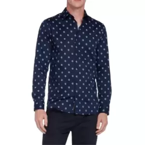 Image of Ted Baker Floral Print Shirt - Blue