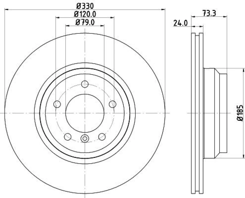 Image of HELLA Brake disc HELLA 8DD 355 128-431