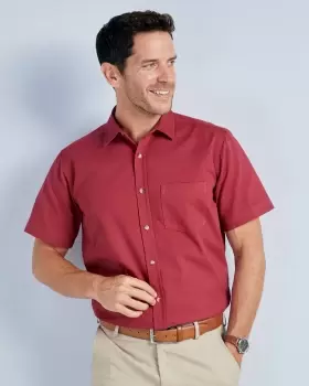 Image of Cotton Traders Mens Short Sleeve Twill Shirt in Pink