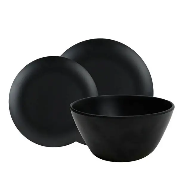 Image of Streetwize 12Pc Melamine Set De Shale Dining Sets 12pcs Black 84928003000