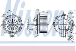 Image of Nissens Interior Cabin Blower Fan 87105