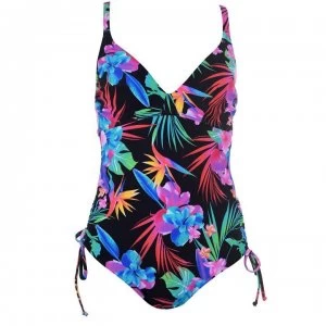 image of Figleaves Bora Bora Swimsuit - BLACK TROPICAL