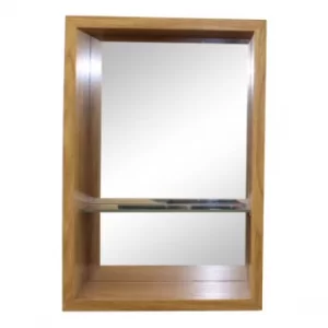 image of Small Veneered Mirror Shelf Unit