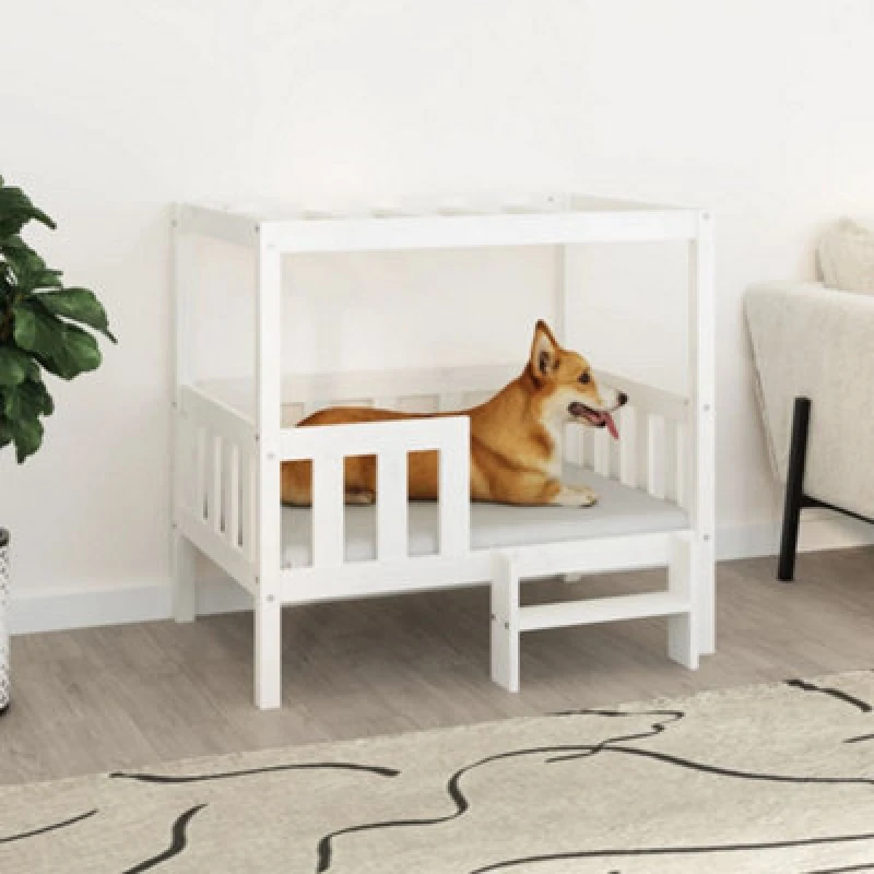 Image of VIDAXL Vidaxl - Dog Bed White 95.5x73.5x90cm Solid Wood Pine 822383