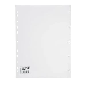 image of 5 Star Index Multipunched 120 micron Polypropylene 1 5 A4 White