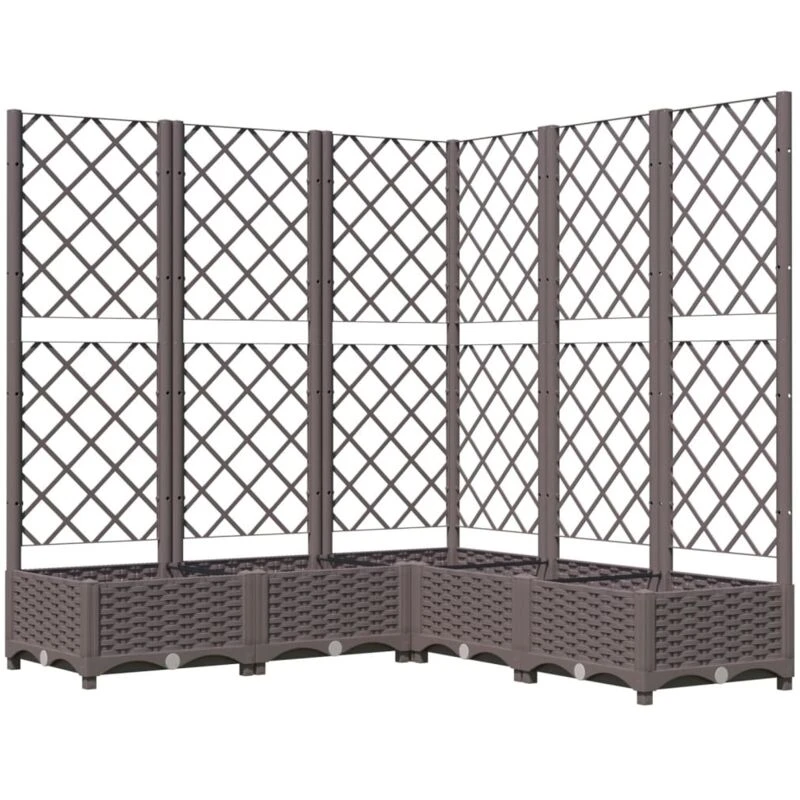 Image of VIDAXL Garden Planter with Trellis Brown 120x120x121.5cm pp Vidaxl 8720286876145