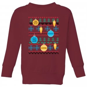 Image of Friends Baubles Kids Sweatshirt - Burgundy - 11-12 Years - Burgundy