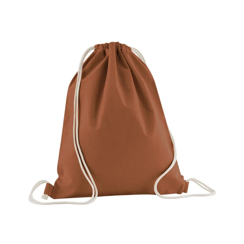 Image of Westford Mill Mens Cotton Drawstring Bag in Terracotta Terracotta Male