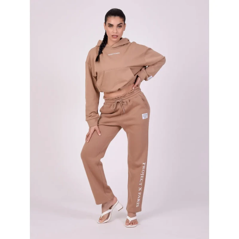 Image of Project X Paris Womens logo script jogging trousers Project X Paris Marron Female XS