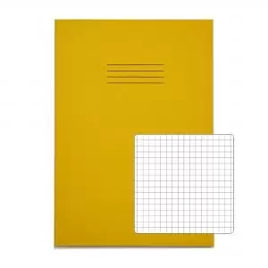Image of RHINO A4 Exercise Book 80 Pages 40 Leaf Yellow 7mm Squared