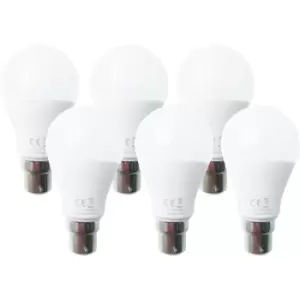 image of 10W LED Ball Bulb B22 Daylight 6500K (Pack of 6)