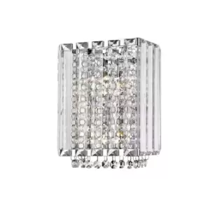 Image of Diore 2 Light Wall Lamp Chrome Crystal