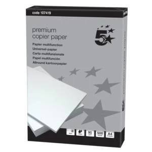 image of 5 Star A4 Premium Copier Paper High White 5 Packs of 500 Sheets