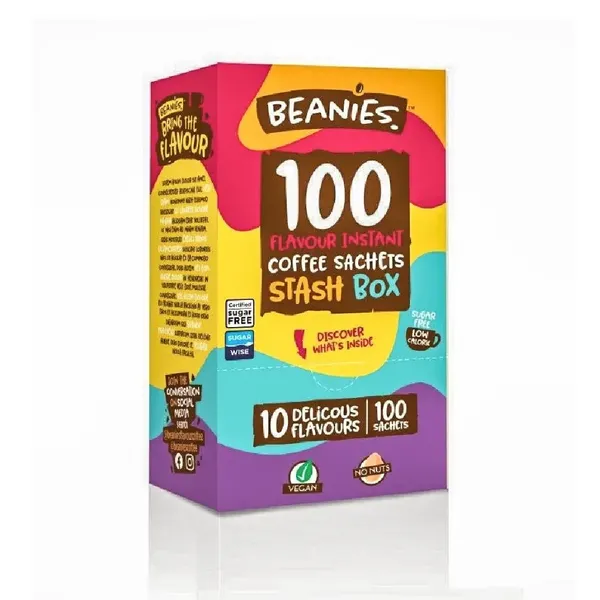 image of Beanies Variety Stash Box Coffee Pack of 100 Sachets