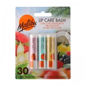 image of Malibu Lip Care Balm SPF30 Watermelon/Mint/Vanilla 3x4g