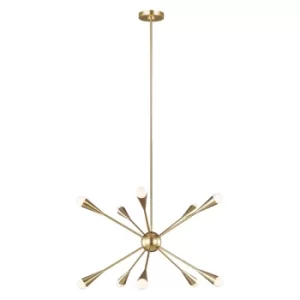 Image of Jax 10 Light Chandelier, Burnished Brass, G9