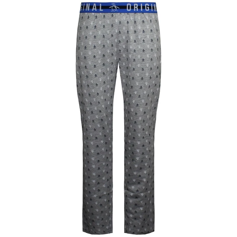 Image of Original Penguin Original Penguin Men Jersey Pyjamas Bottoms in Grey Size: Small Grey S Male 5056395821169