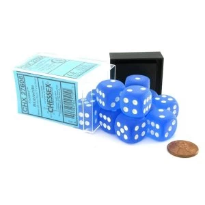 image of Chessex 16mm D6 Dice Block: Frosted Blue/white