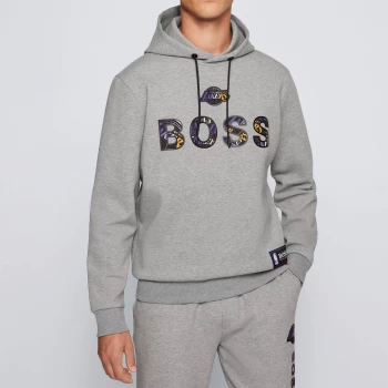 Image of Hugo Boss X NBA Lakers Pullover Hoodie Medium Grey Size M Men