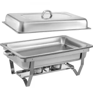 Image of VEVOR 4 Packs Chafing Dishes Set 8 Quart Stainless Steel Chafer Dishes Full Size Rectangular Chafers for Catering Buffet Warmer Set with Folding Frame