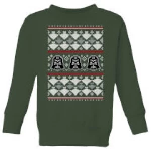 Image of Star Wars Imperial Darth Vader Kids Christmas Sweatshirt - Forest Green - 11-12 Years
