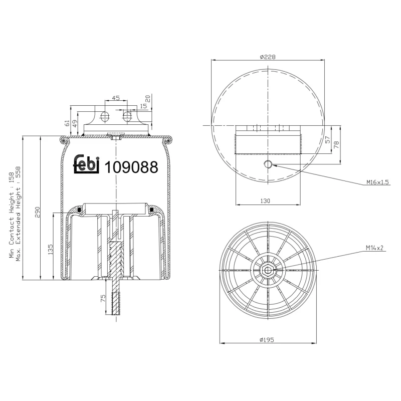 Image of Boot, air suspension FEBI BILSTEIN 109088