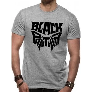 image of Black Panther Movie - Text Logo Unisex X-Large T-Shirt - Grey