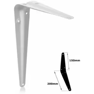 image of Shelf Brackets White London Pattern Metal For Shelving Constructions - Size 150x200mm - Pack of 5