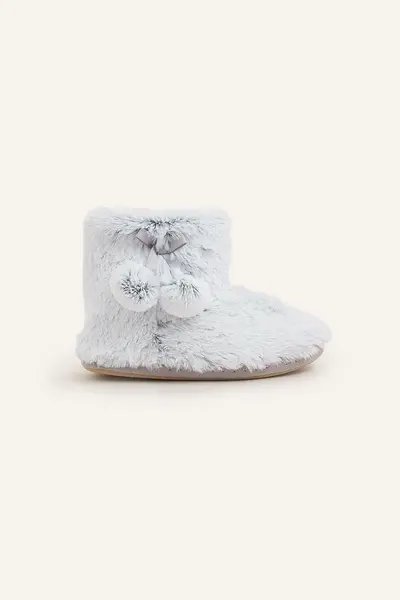 image of Accessorize Super Soft Slipper Boots Grey