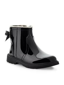 Image of UGG Girls Lynde Patent Ankle Boot - Black, Size 10 Younger