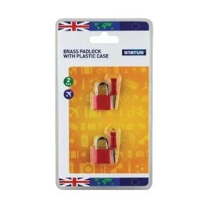 Image of Status Brass Travel Padlock with Key Pack of 5 SPCPLOCK2PK5