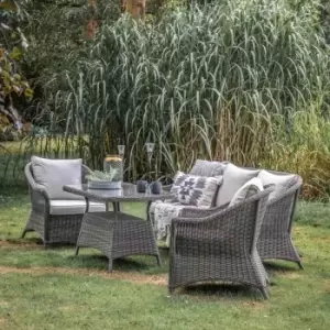 Image of Crossland Grove Louis Rounded Country Sofa Dining/Tea Set - Grey