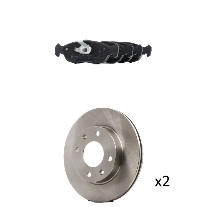 Image of RIDEX 3405B3206 Brake disc and pads set Front Axle, Brake Disc Type: internally vented, excl. wear warning contact Brake Set,disc brakes (3405)