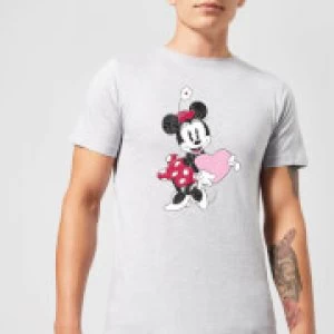 Image of Disney Minnie Mouse Love Heart Mens T-Shirt - Grey - 3XL