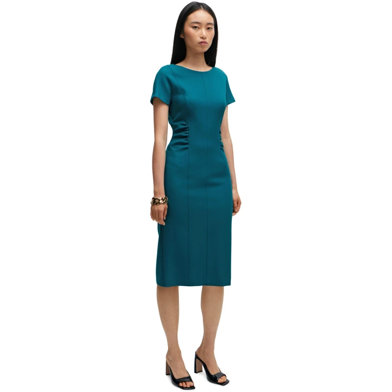 Image of Boss Womens Dakela Shift Dress Open Green female 4 (XXS)
